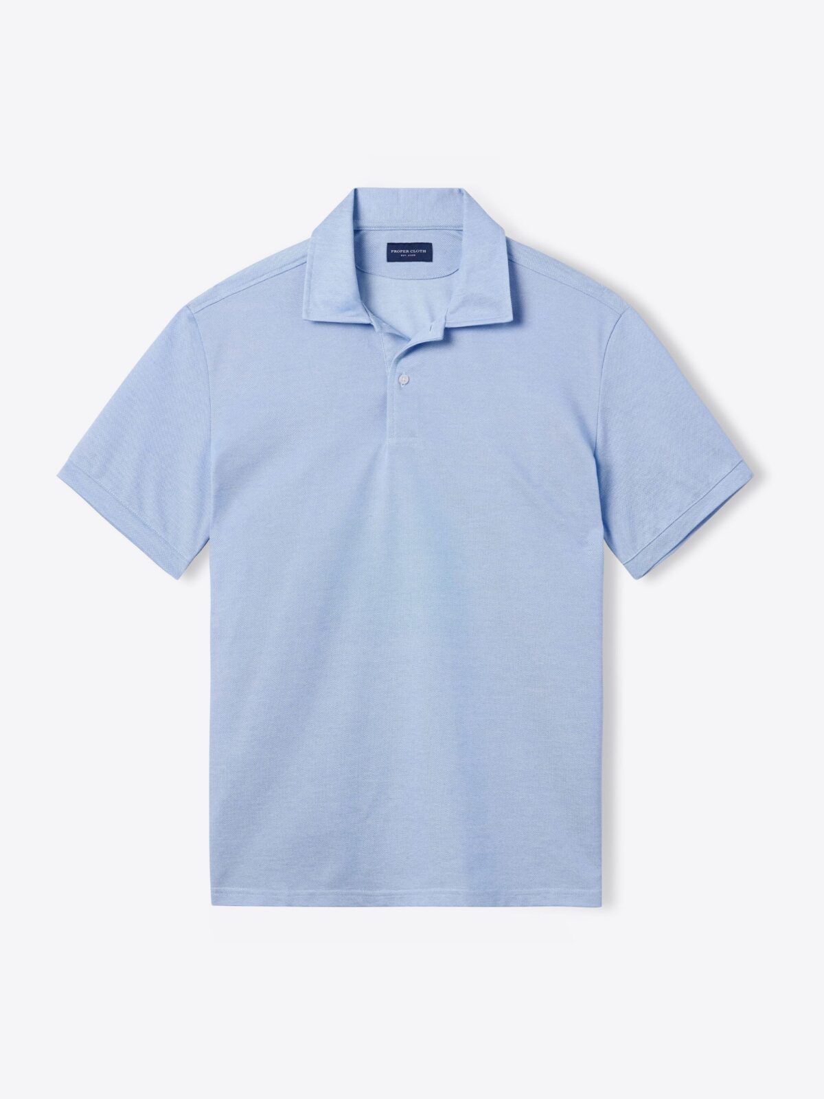 Japanese Light Blue Cotton And Coolmax Knit Pique Shirt By Proper Cloth