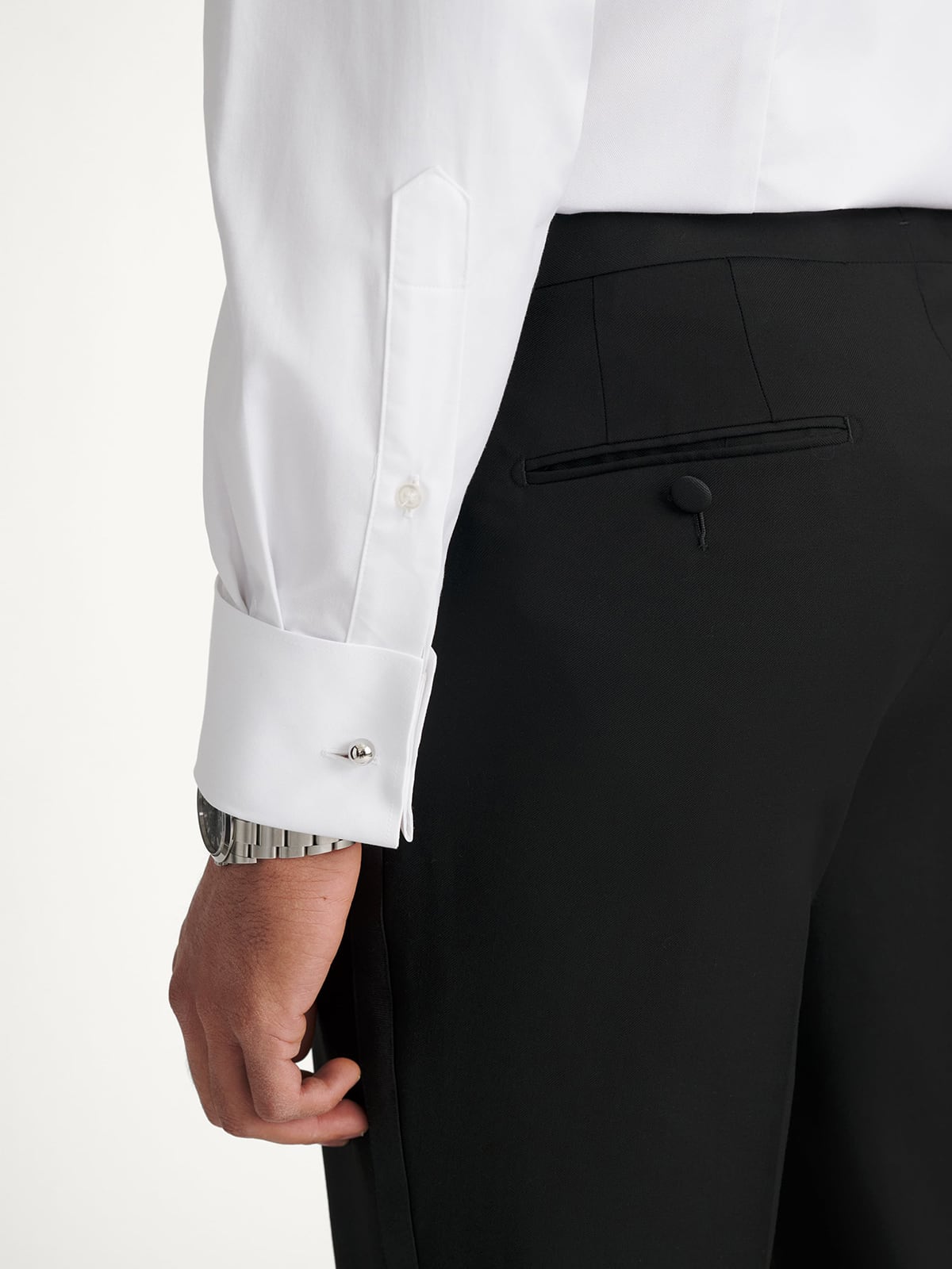 The Plain Front Tuxedo Shirt in Thomas Mason 3 Ply Regal Twill