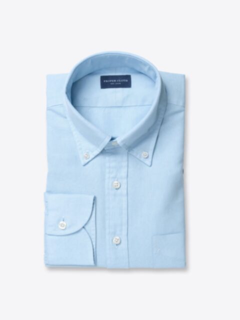 Shop Sky Blue Garment Dyed Cotton Linen Oxford