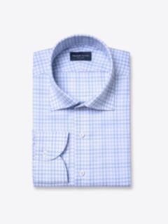 Mayfair Wrinkle-Resistant Light Blue Multi Check Shirt by Proper Cloth