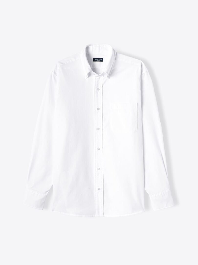Thomas Mason White Oxford Cloth Dress Shirt 