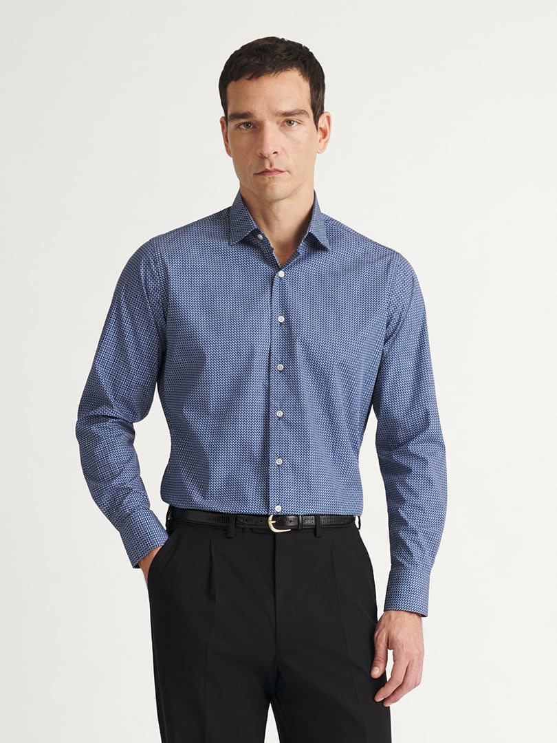 The Italian Micro Print Shirt Detail