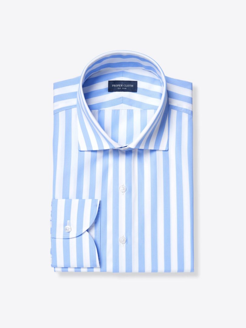 Waverly Light Blue 120s Shadow Stripe Shirts by Proper Cloth
