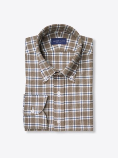 Shop Taupe and Navy Check Flannel
