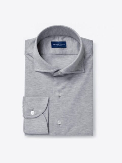 Shop Canclini Melange Grey Knit Pique