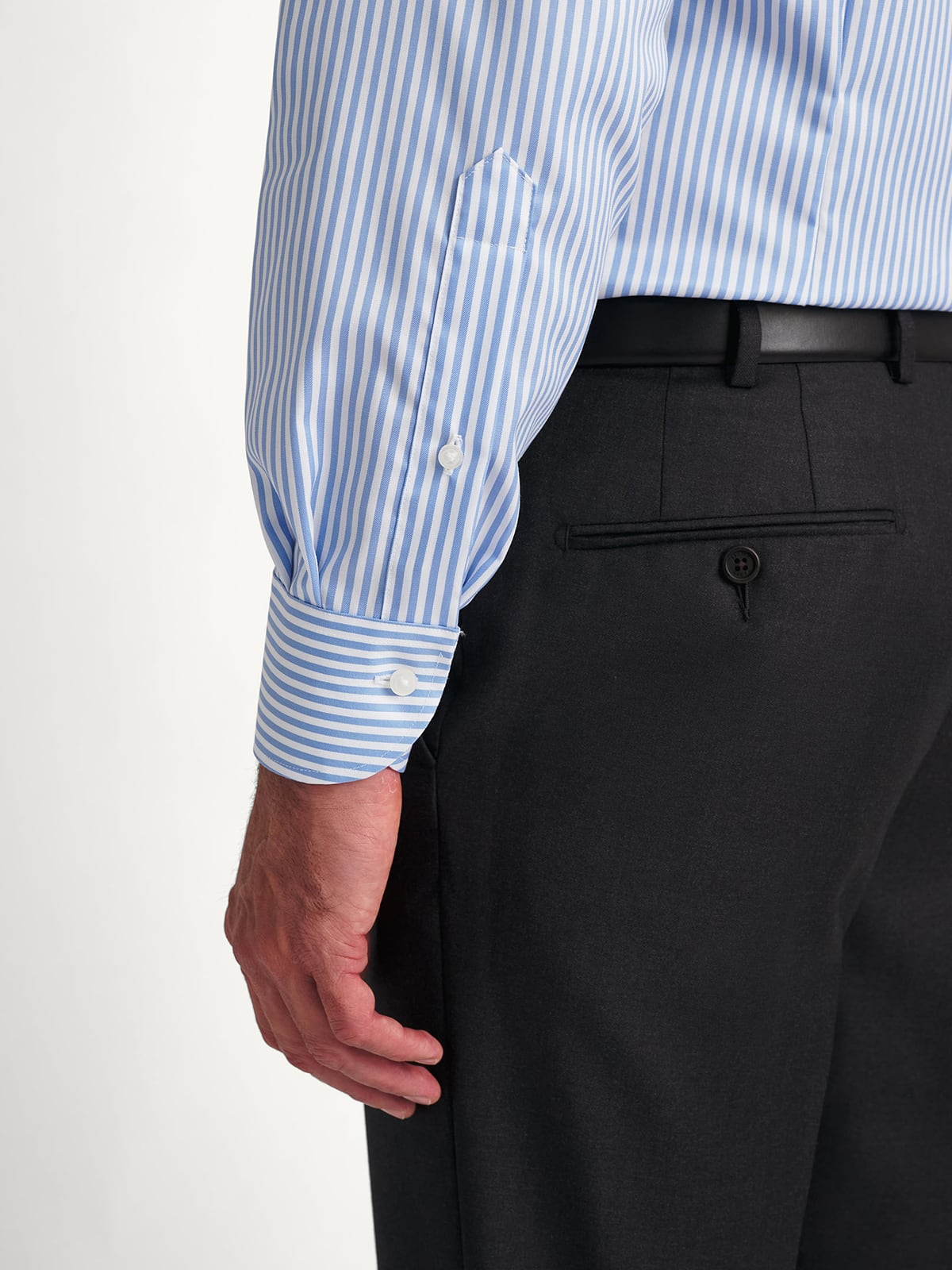 The Greenwich Twill Dress Shirt in Sky Bengal Stripe The Greenwich Twill Dress Shirt in Sky Bengal Stripe