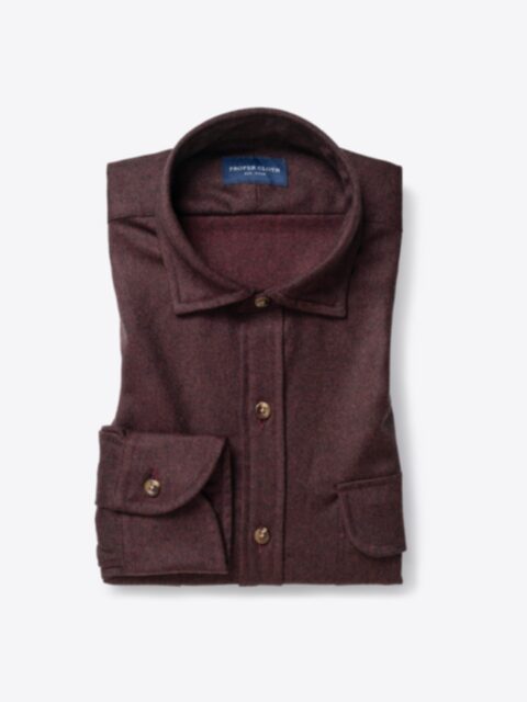 Shop Reda Burgundy Melange Merino Wool Flannel