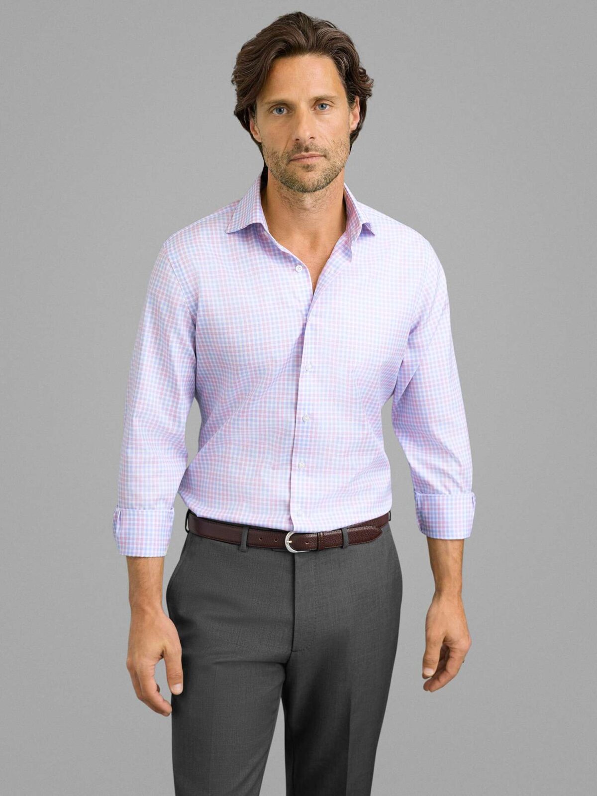 Purple Shirt Mens Light Gray Dress Pants Dark Purple Business