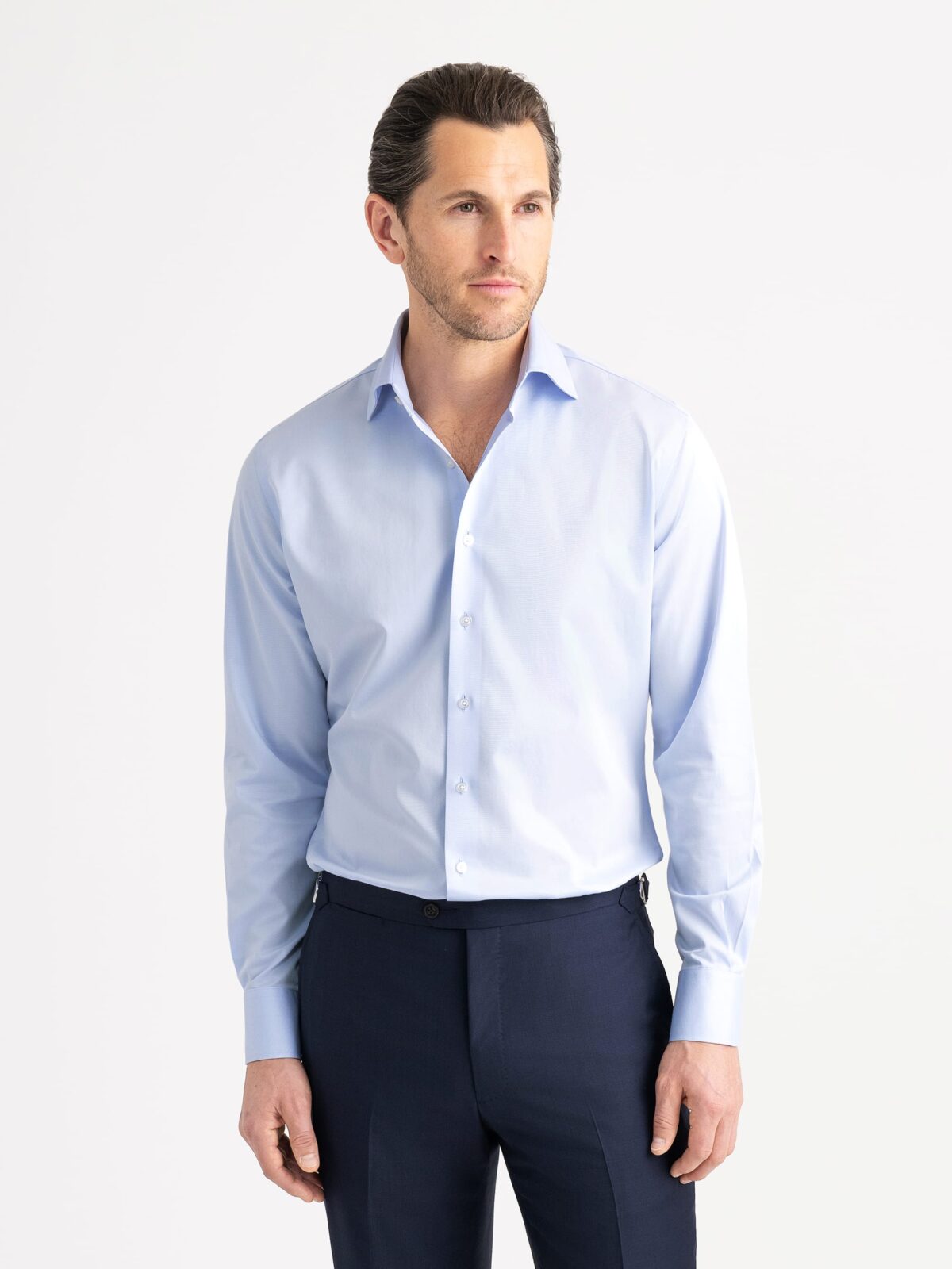 Non-Iron Light Blue 140s 3-Ply Twill Shirt by Proper Cloth