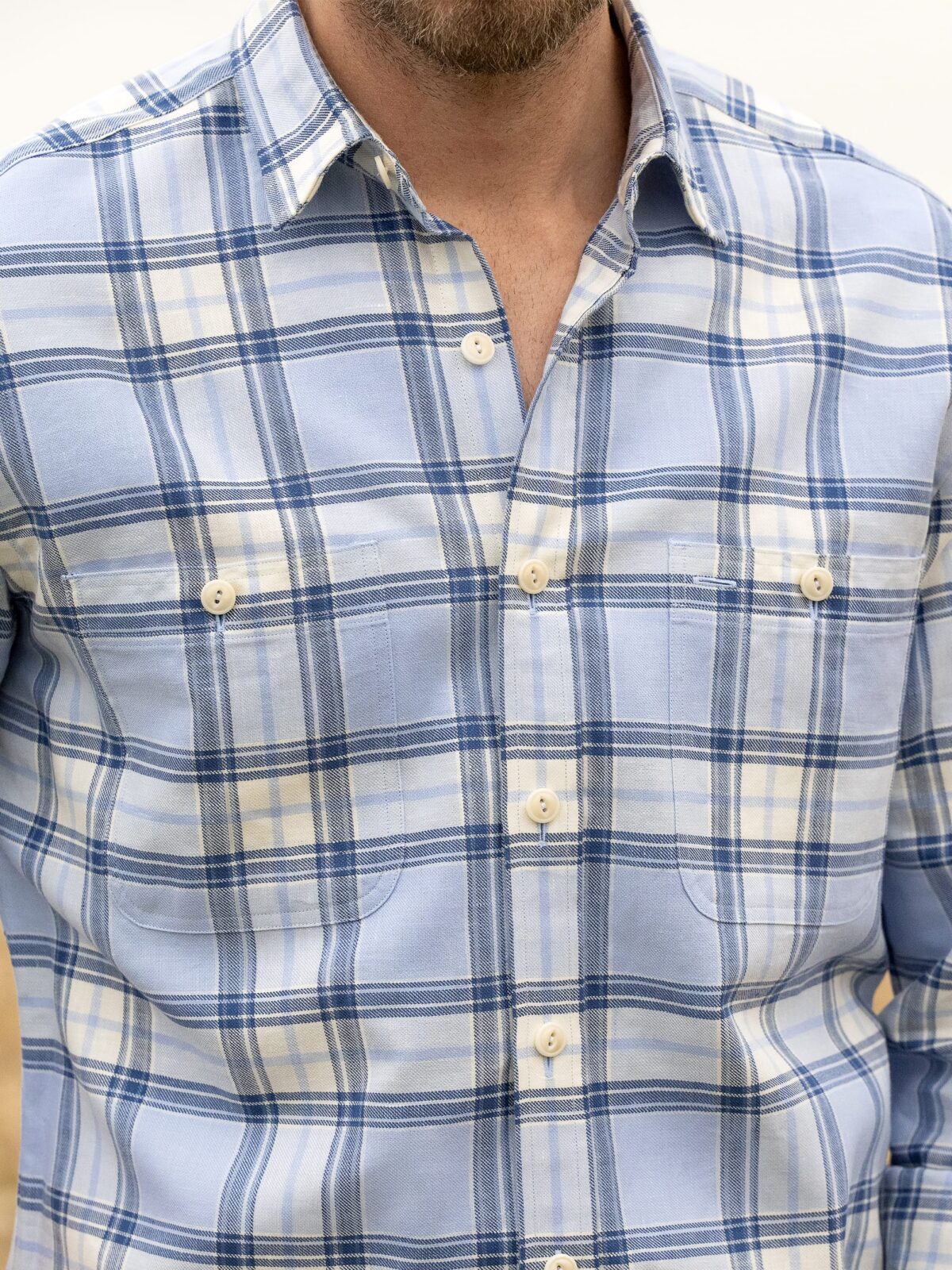 Sedona Light Blue Plaid Shirt by Proper Cloth