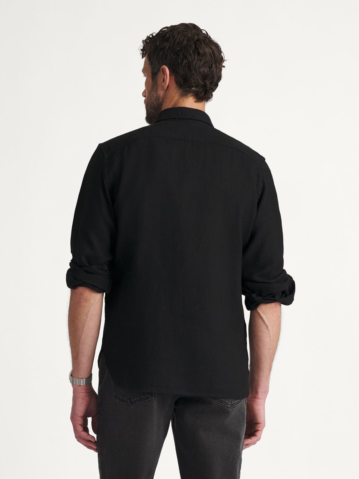 black linen dress shirt Proper Cloth Men's Baird McNutt