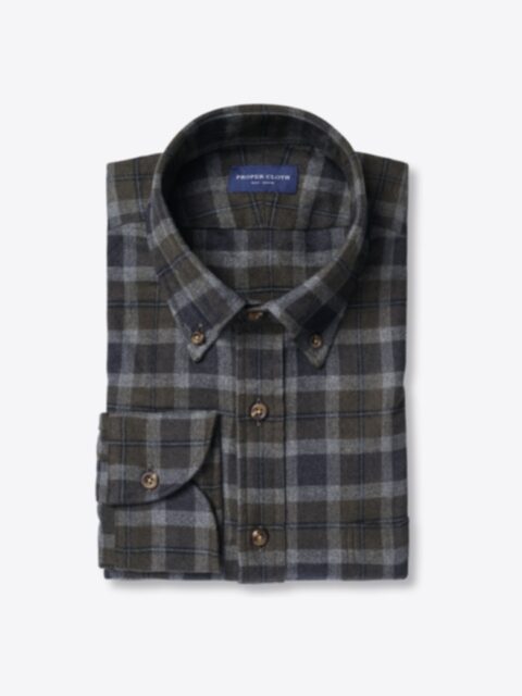 Shop Canclini Pine and Charcoal Plaid Beacon Flannel
