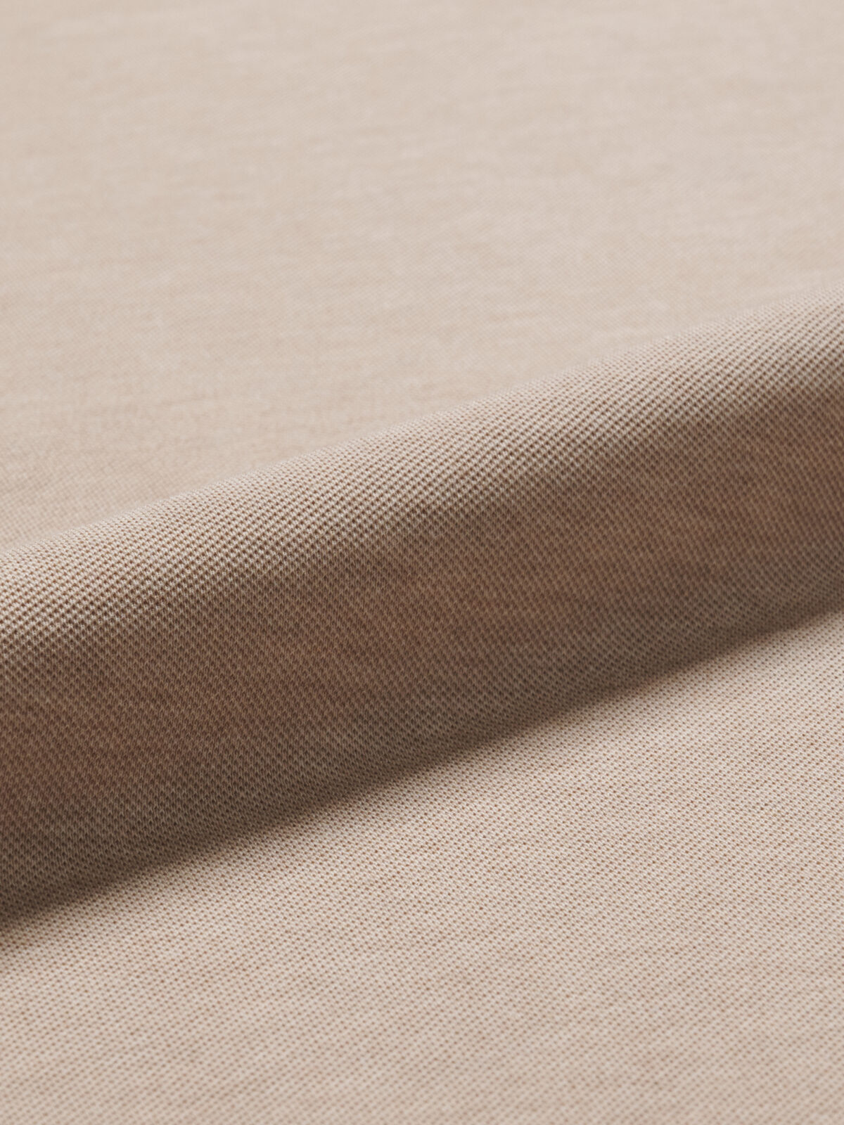 The Easy Care Long Sleeve Polo in Taupe Melange