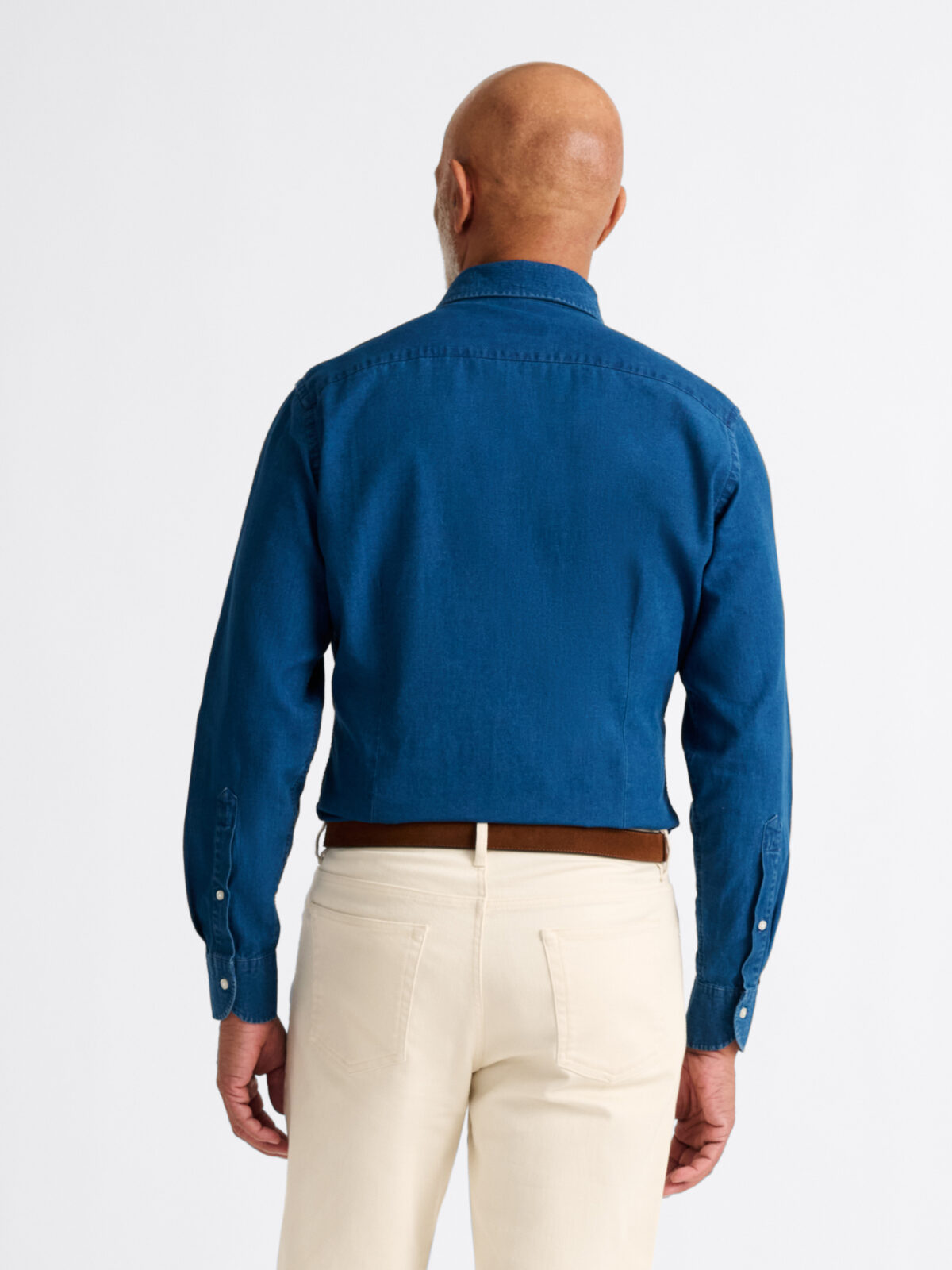 The Italian Denim Dress Shirt in Dark Wash Denim