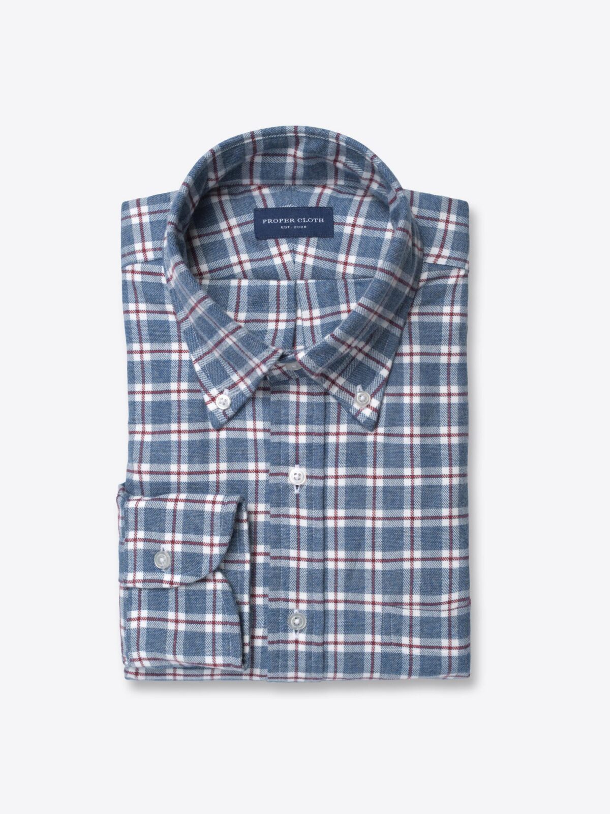 Stowe Red and Blue Tartan Flannel Shirts by Proper Cloth