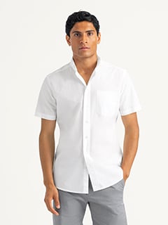 men dress shirt short sleeve white thick Van Heusen Men's FIT Short Sleeve Dress Shirts Poplin Solid 20" Neck, White