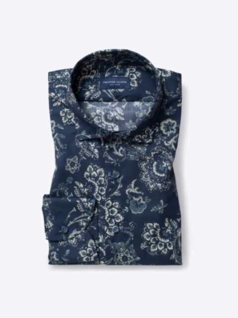 Shop Albiate Vintage Navy Blue Paisley Print