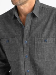 The Japanese Selvedge Heavy Chambray Utility Shirt in Black