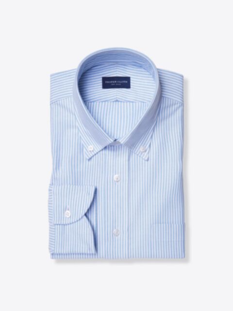 Shop Light Blue Thin Stripe Heavy Oxford Cloth