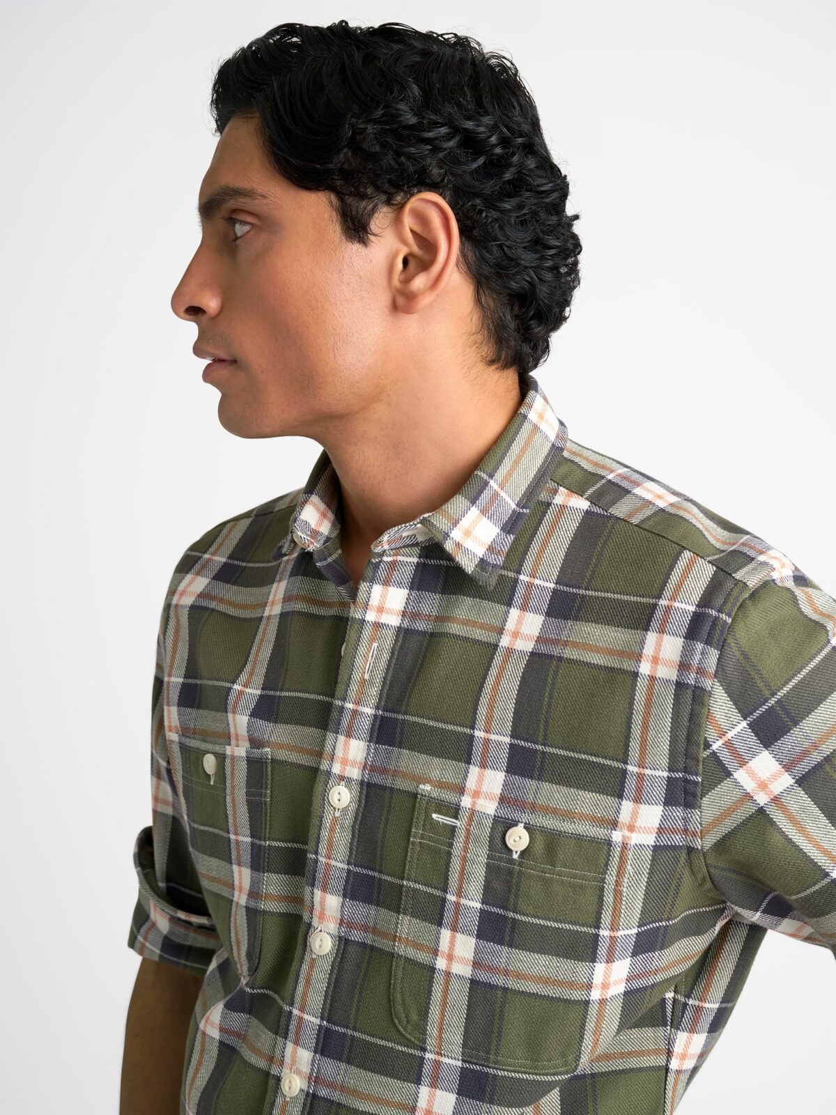 The Jackson Country Plaid Shirt in Olive Black and Cream