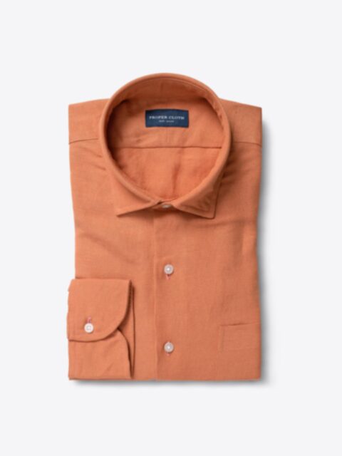Shop Japanese Washed Orange Linen Rayon Blend