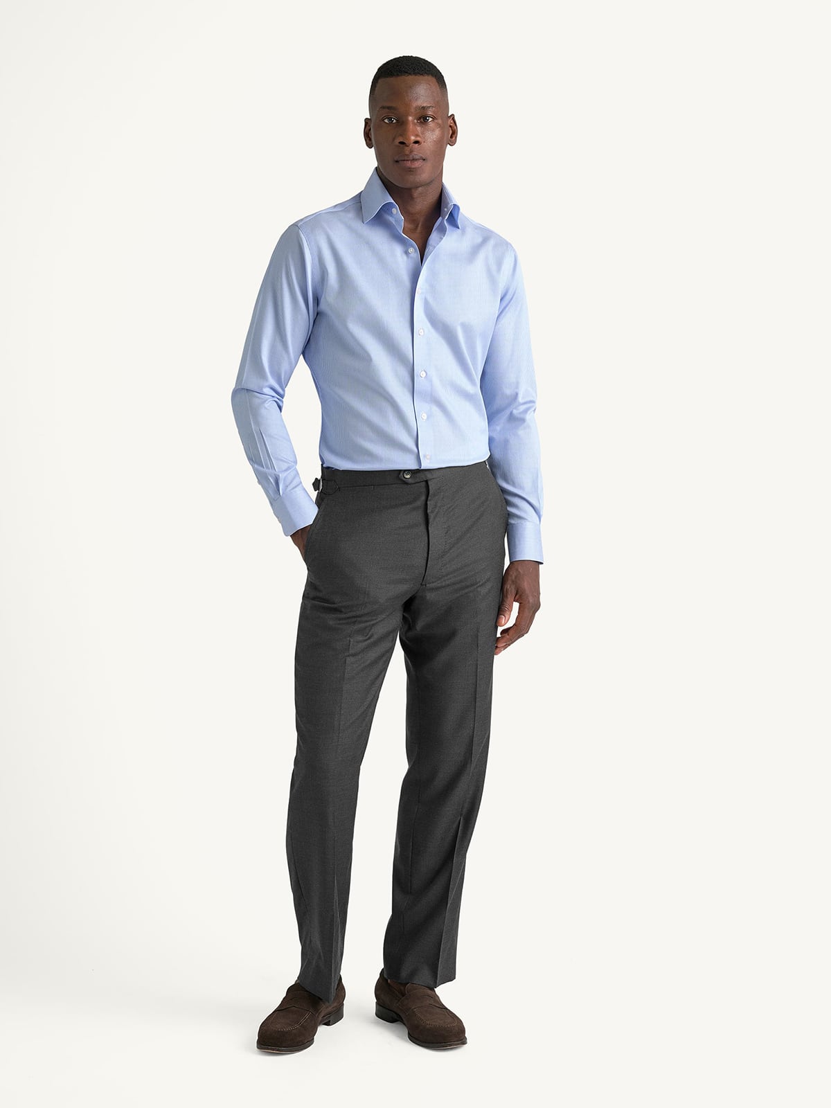 The Non-Iron Shirt in Blue Fine Stripe