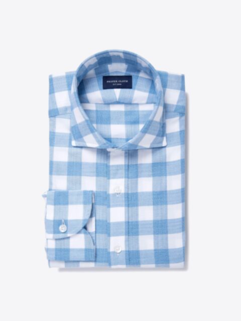 Shop Glacier Blue Heathered Gingham Flannel