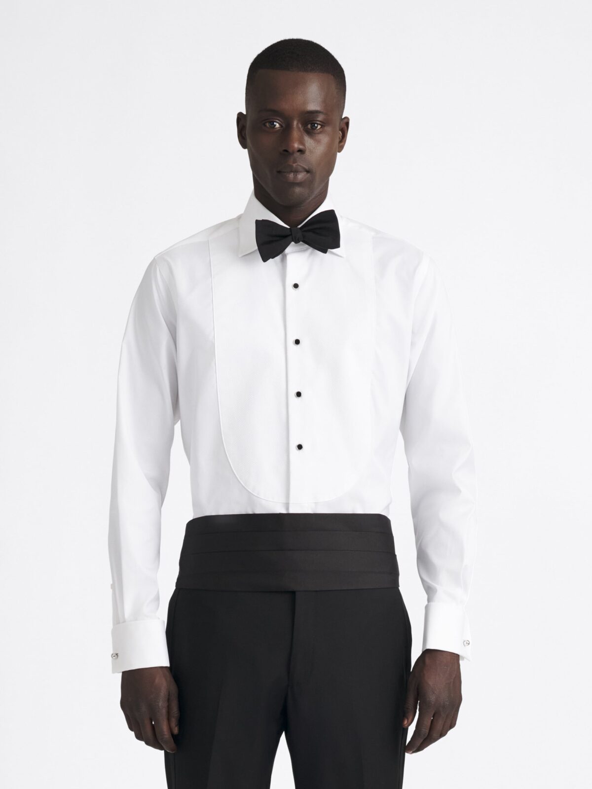 【HYKE】CHECKED BIB FRONT SHIRT The Pique Bib Front Tuxedo Shirt in Thomas Mason Wrinkle-Resistant