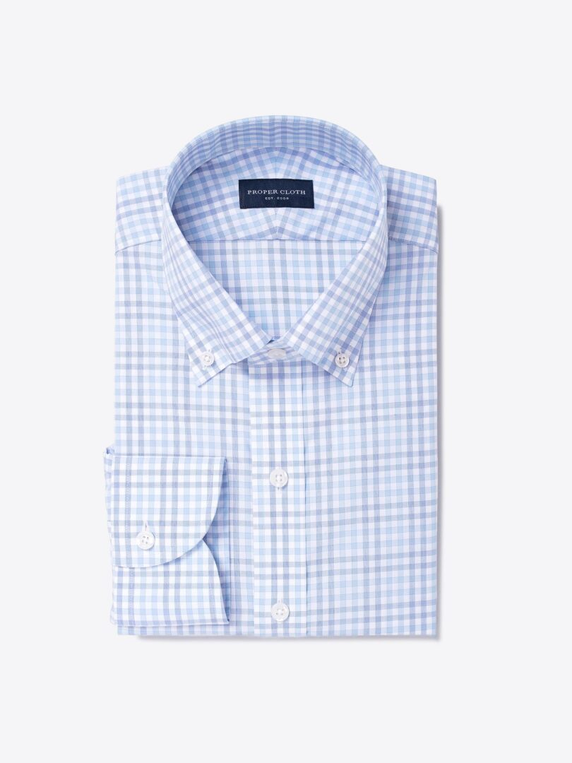 Adams Blue Multi Check Custom Dress Shirt 