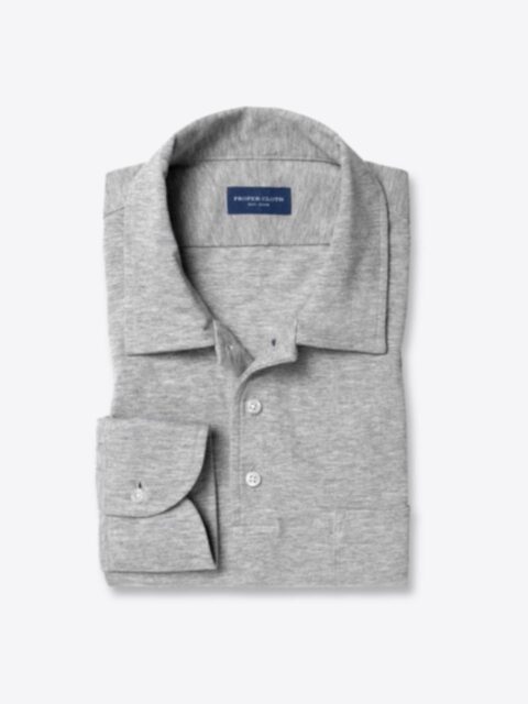 Shop Ventura Grey Melange Knit Pique
