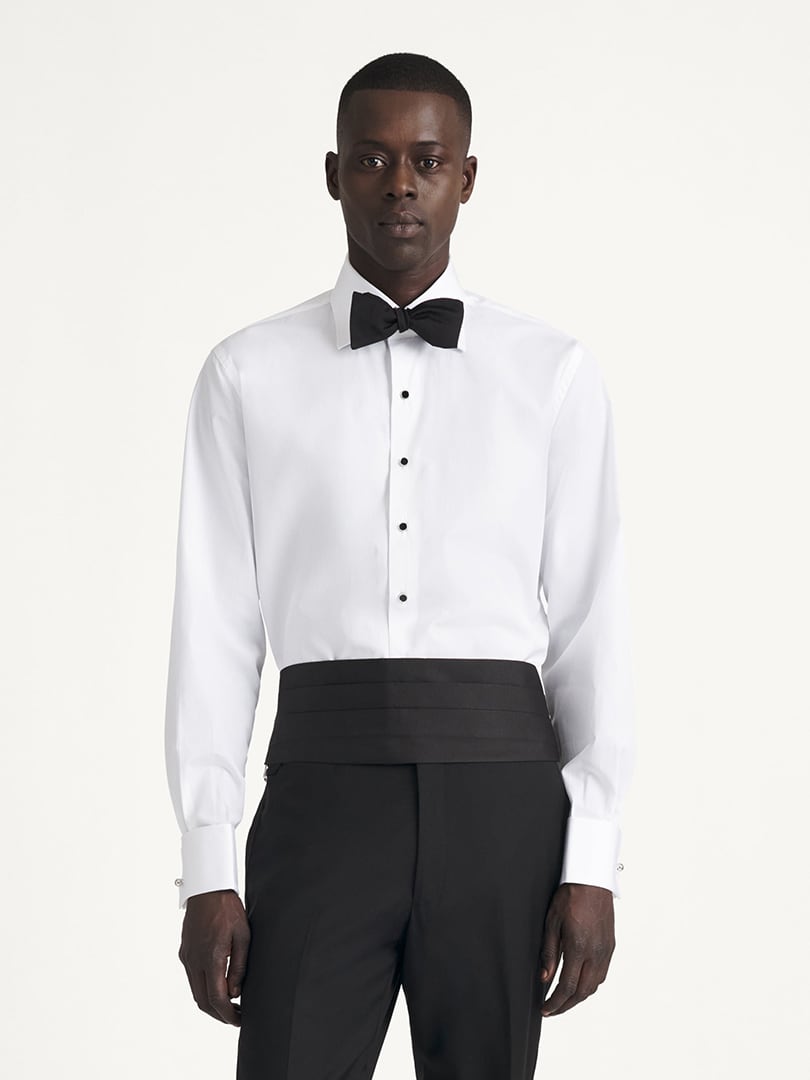 The Plain Front Tuxedo Shirt Detail