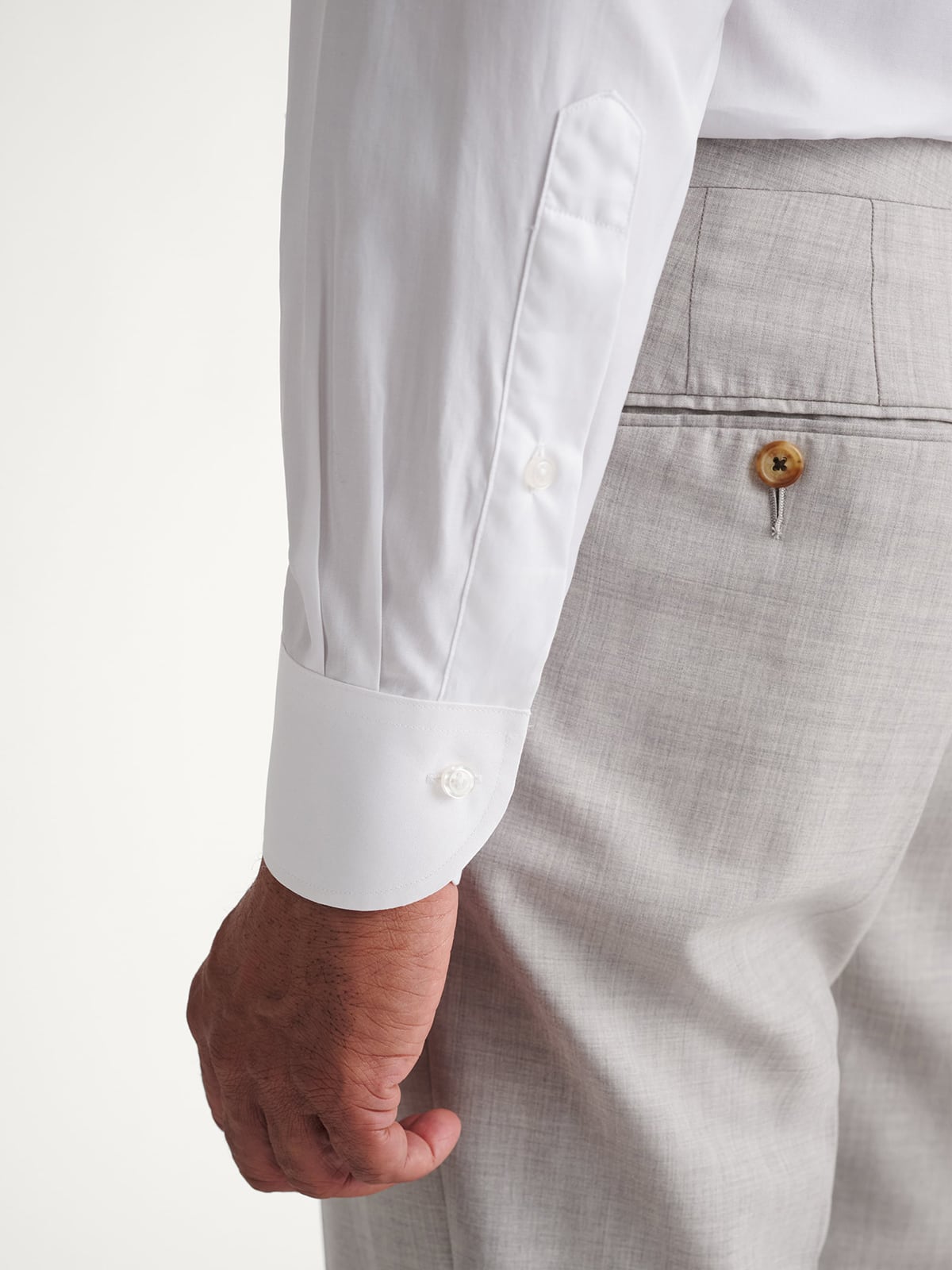 The 170s Superfine Twill Dress Shirt in White The 170s Superfine Twill Dress Shirt in White