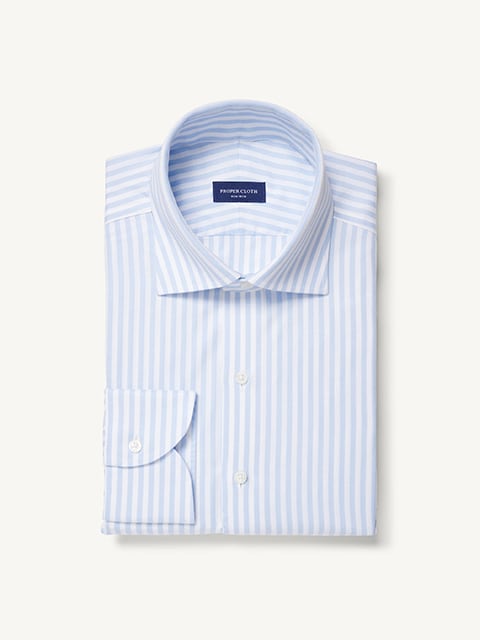 Thomas Mason Non-Iron Sky Awning Stripe Shirt by Proper Cloth