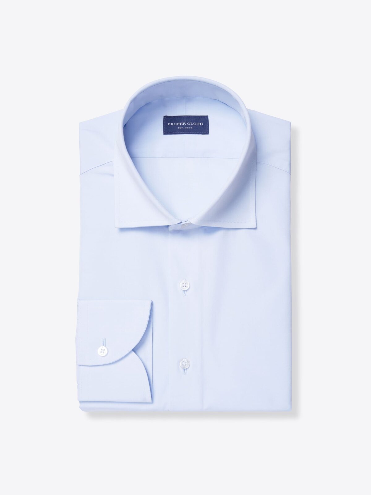 Thomas Mason Light Blue Luxury Broadcloth Fitted Shirt Shirt by