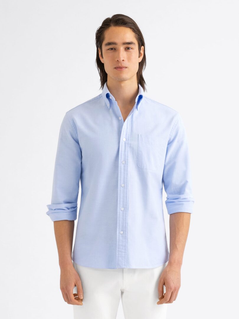 Washed Light Blue Lightweight Oxford Thumb Detail