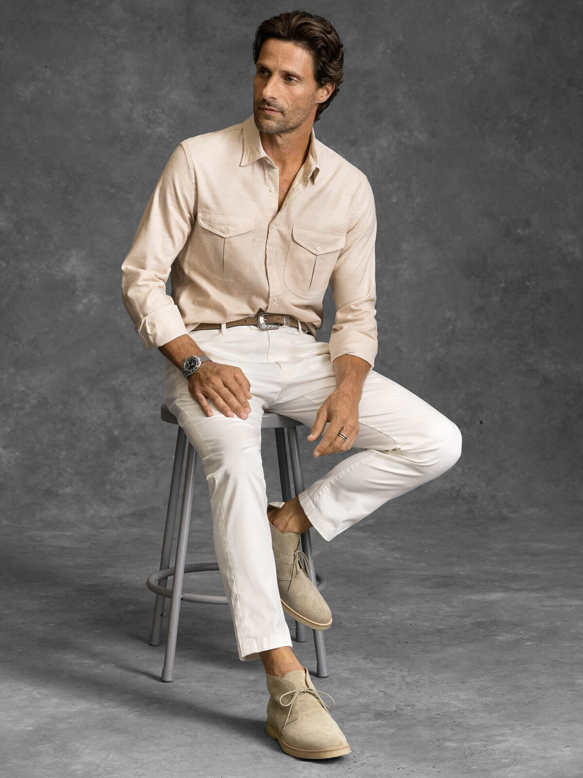 White Shirt with Beige Pants Casual Summer Outfits For Men (139 ideas &  outfits) | Lookastic