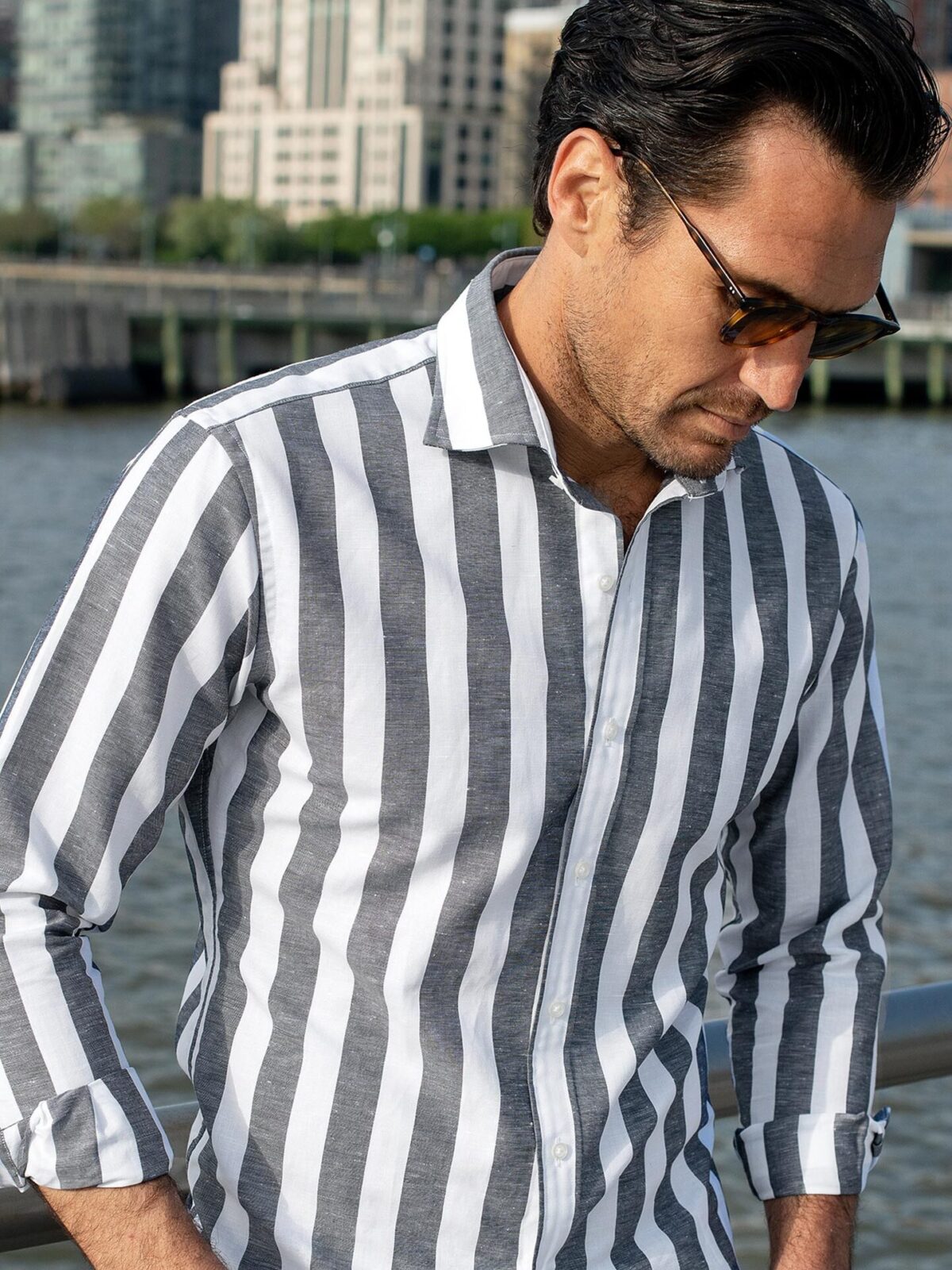 Stripes Cotton Regular Fit Mens Formal Shirt