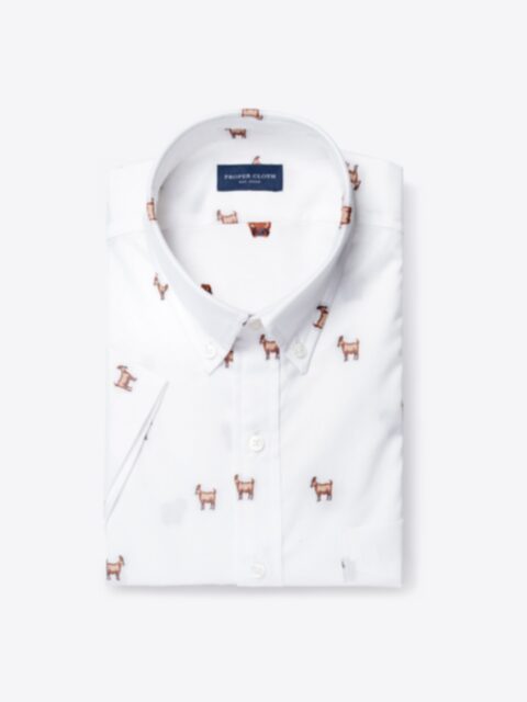 Shop Albiate White GOAT Embroidered Twill