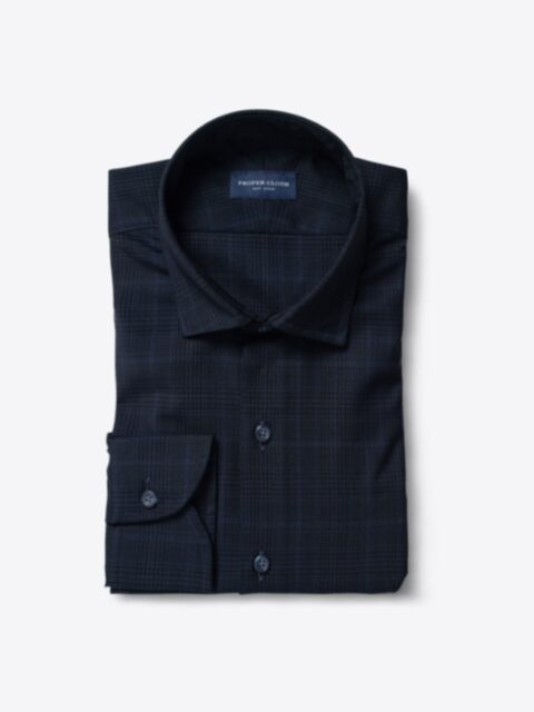 Shop Reda Merino Wool Navy Tonal Plaid