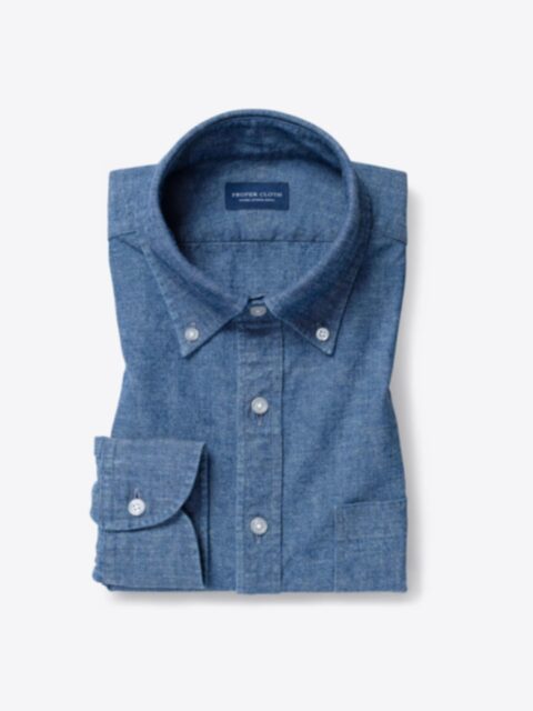 Shop Japanese Washed Heavy Indigo Chambray