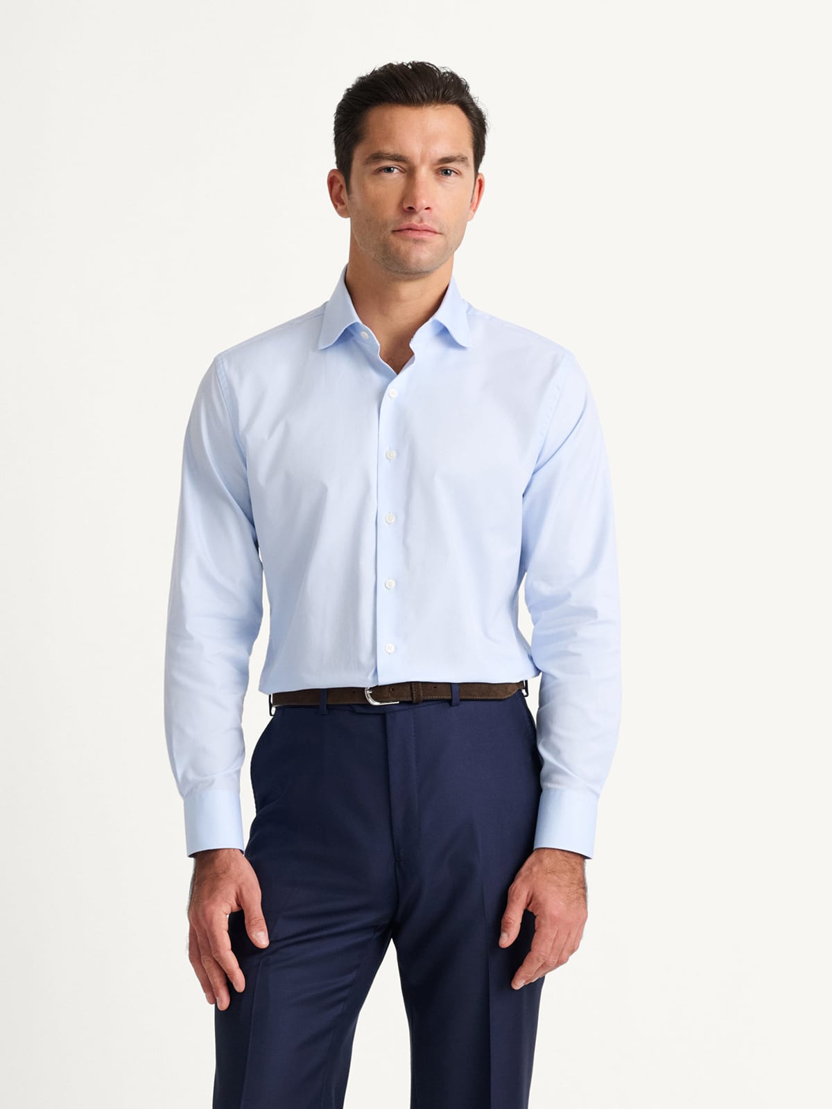 The Thomas Mason Fine Twill Shirt in Light Blue