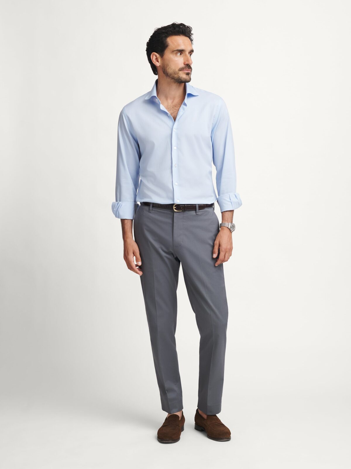 albini dress shirts Albini Light Blue Performance Dress Shirt Shirt