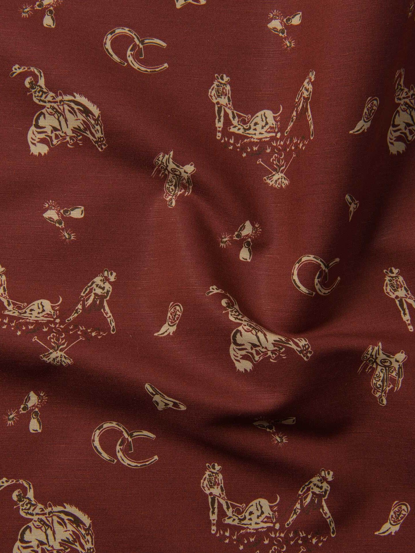 Rust Rodeo Print Cotton and Linen Shirts by Proper Cloth