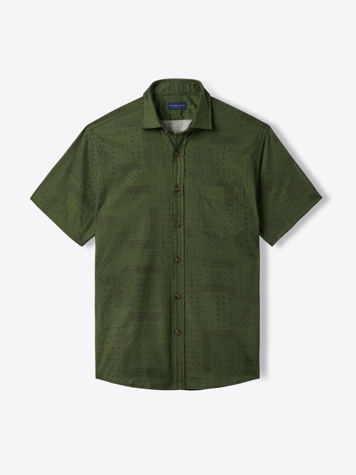 Proper Cloth Albiate Bandana Print Short Sleeve Shirt