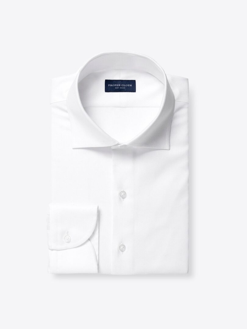 Sutton Wrinkle-Resistant White Imperial Twill Custom Dress Shirt 