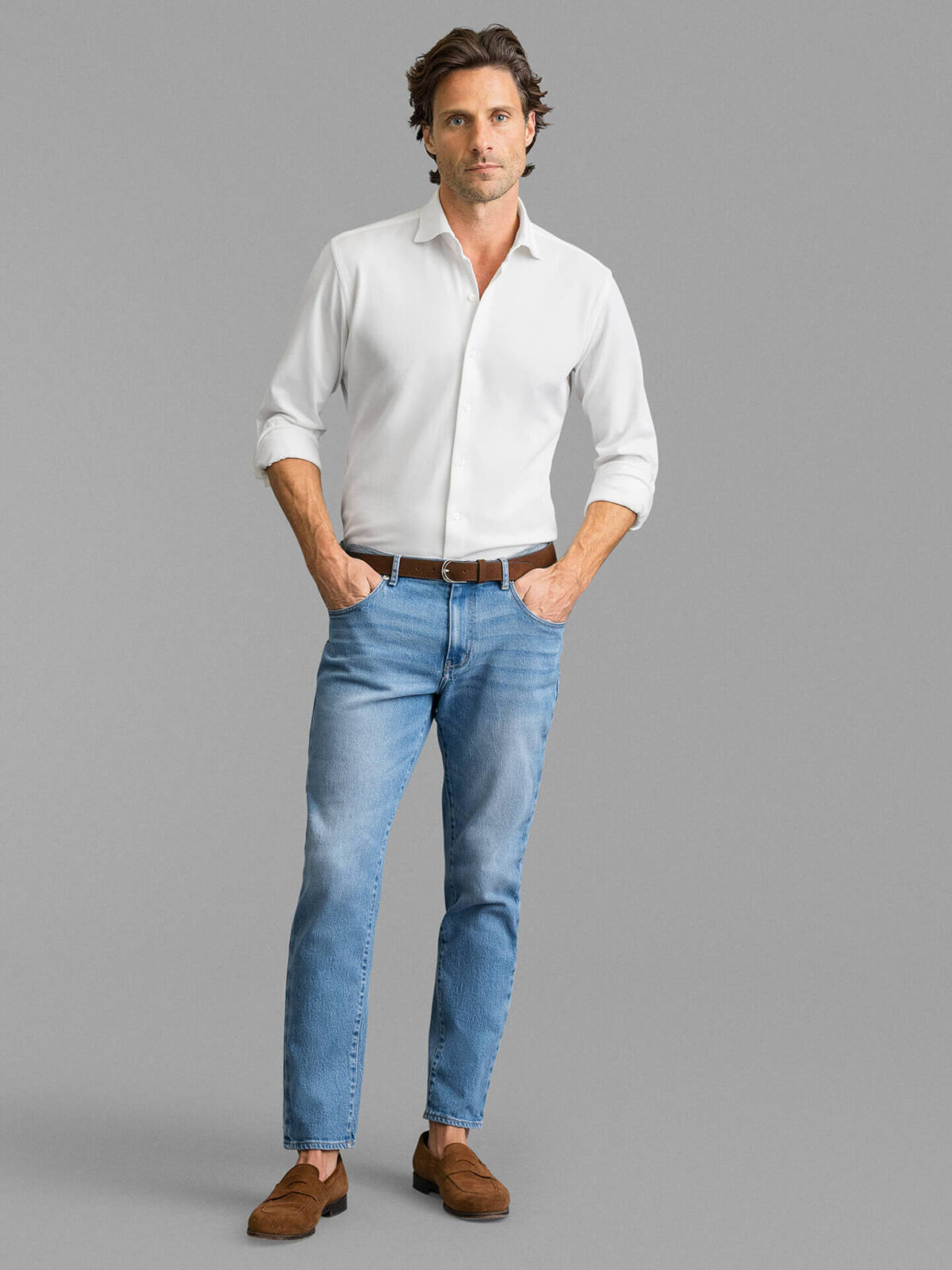 men's knit dress shirt MM1018 Men's Stretch Jersey Knit Dress Shirt