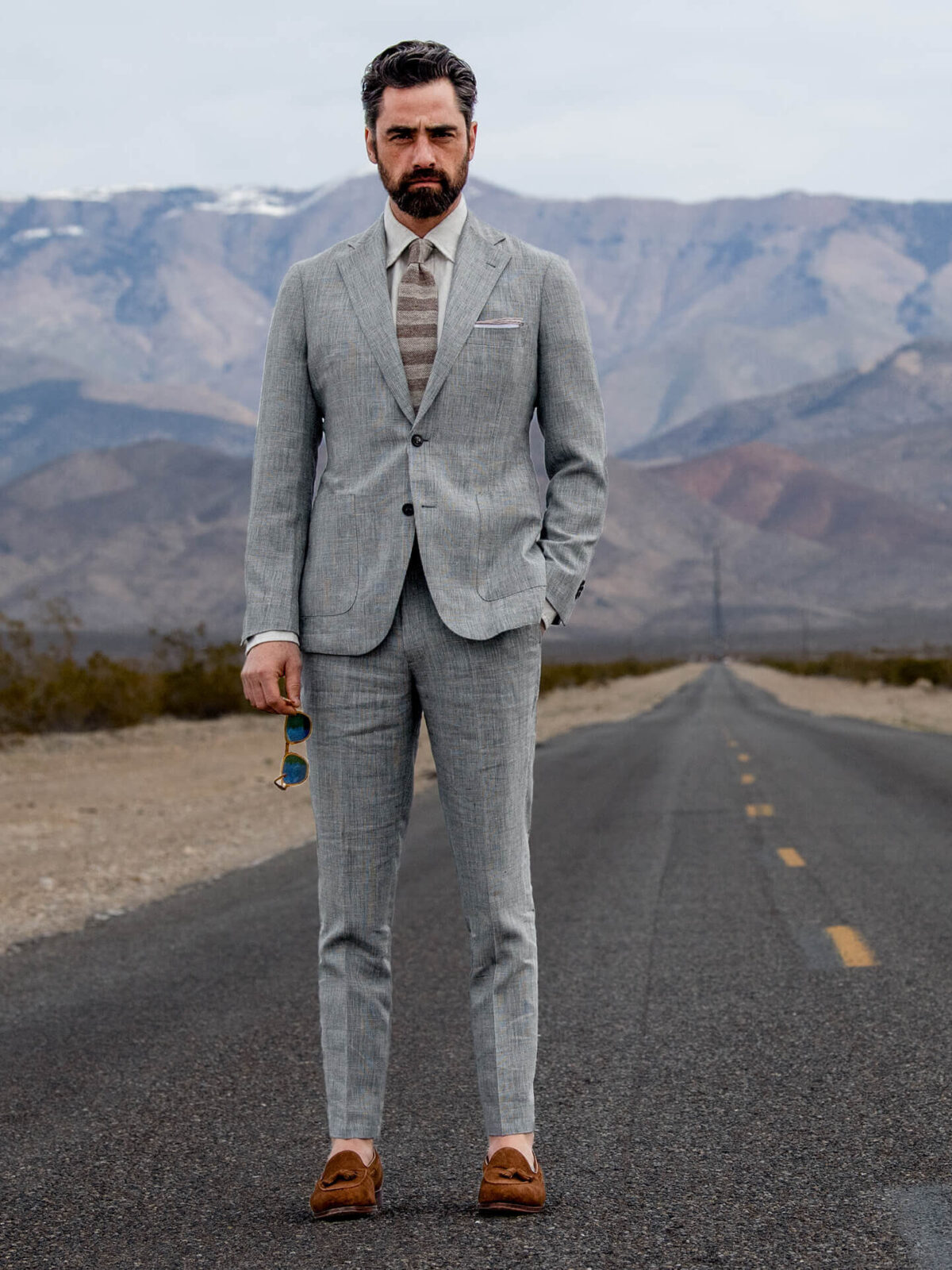 Tessuti di Sondrio Natural Dye Basketweave Linen Shirt by Proper Cloth
