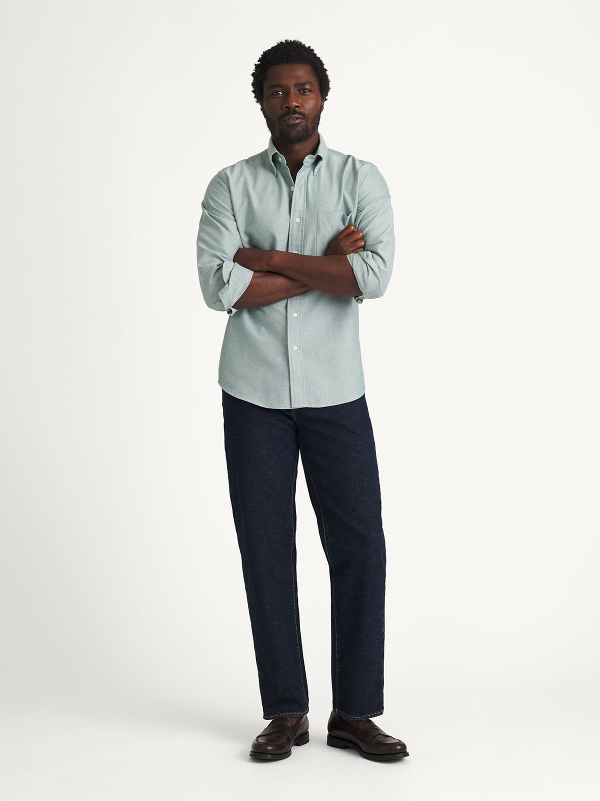 moss dress shirt Proper Cloth Men's Washed Moss Lightweight Oxford Custom Dress Shirt