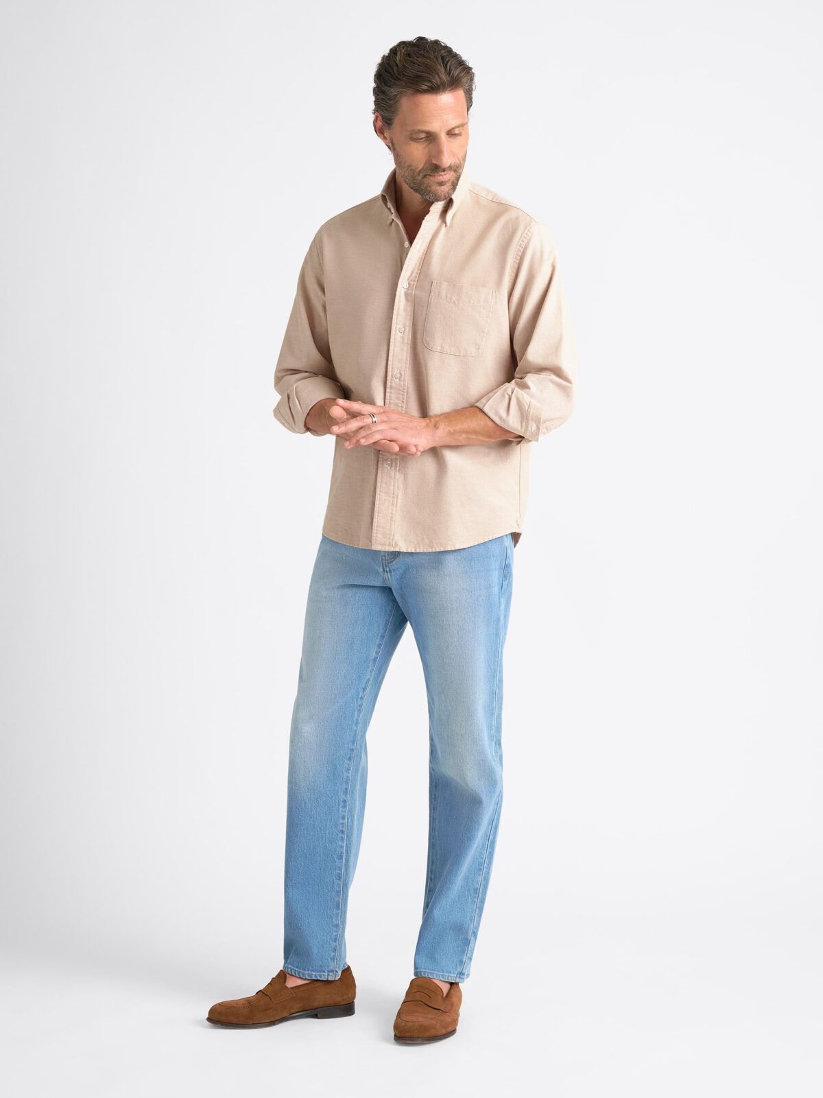 Washed Gold Lightweight Oxford Shirt