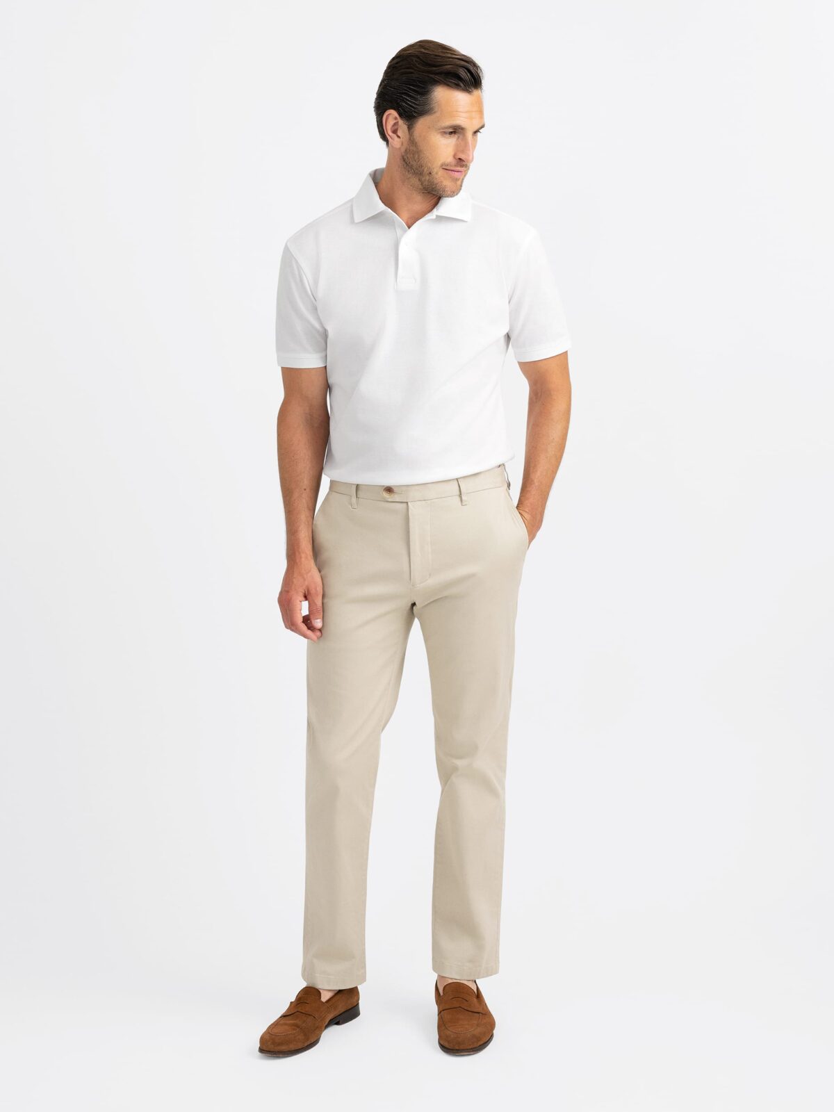 Canclini White Easy Care Knit Pique Shirt